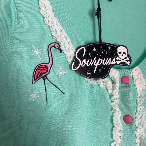 Sourpuss flamingo Cardigan - Picture 5 of 5